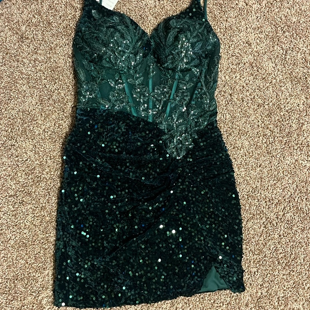 Homecoming Emerald Green Sequin Dress